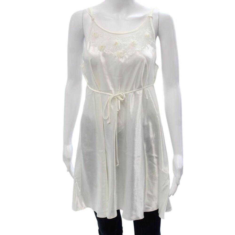 Oscar de la Renta Women White Spaghetti Strap Blouse Size M